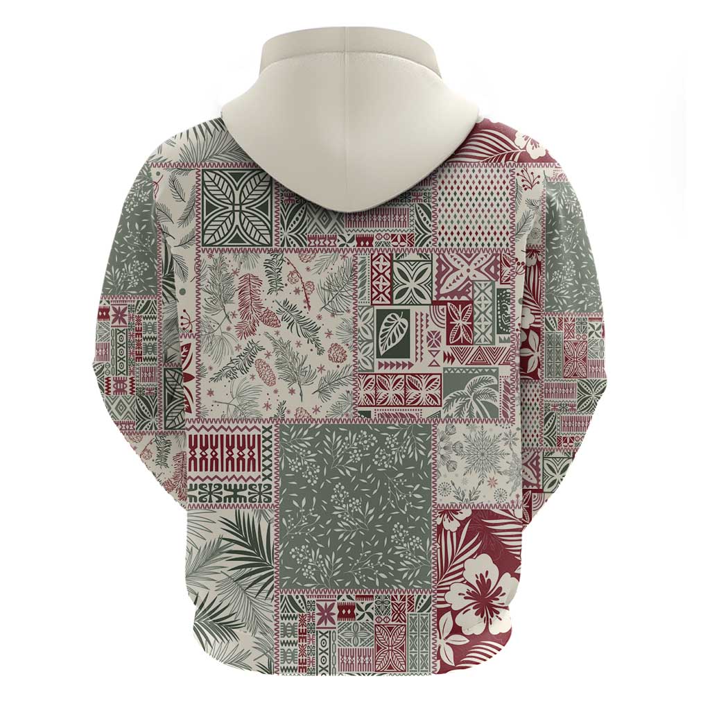 Aloha Hawaii Pastel Christmas Patchwork Zip Hoodie Classic Style - Polynesian Pride