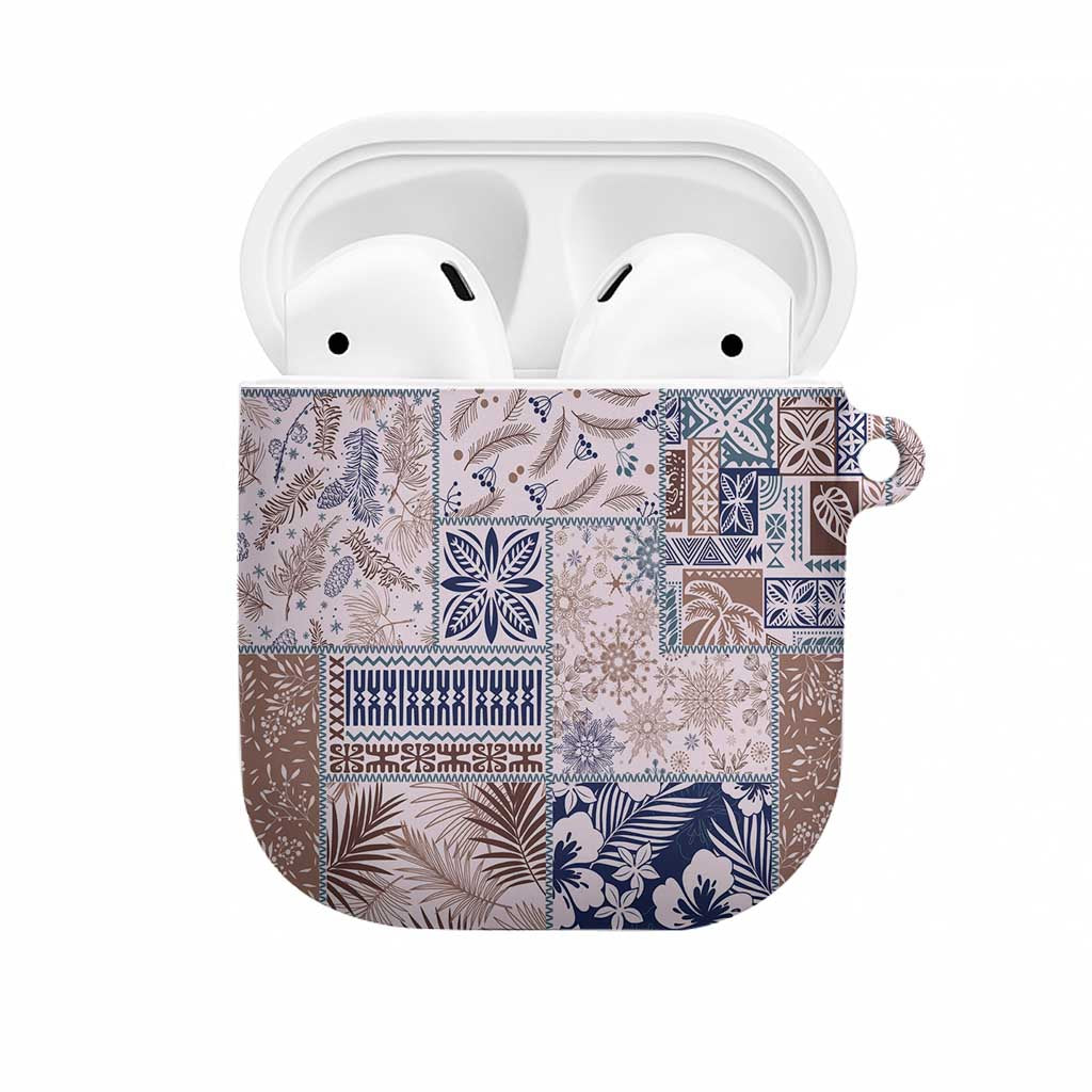 Aloha Hawaii Pastel Christmas Patchwork AirPods Case Rustic Style - Polynesian Pride