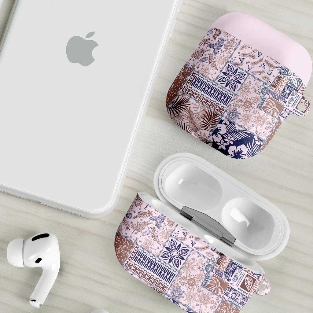 Aloha Hawaii Pastel Christmas Patchwork AirPods Case Rustic Style - Polynesian Pride