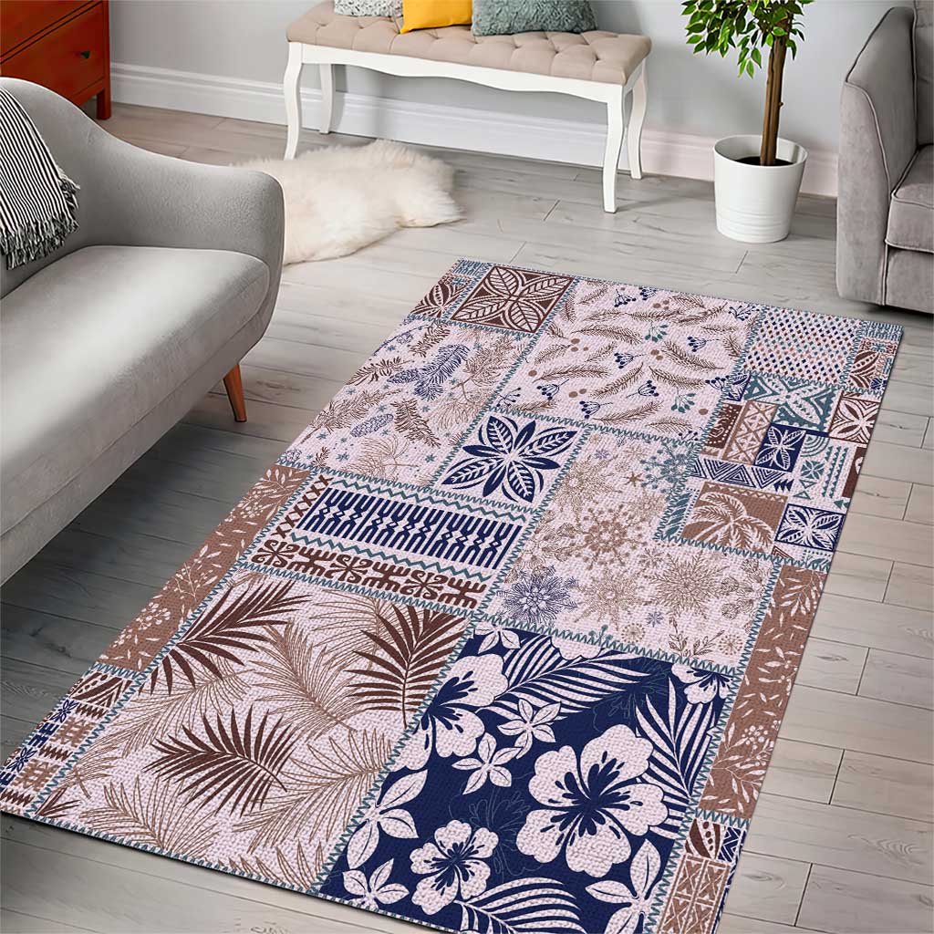 Aloha Hawaii Pastel Christmas Patchwork Area Rug Rustic Style - Polynesian Pride