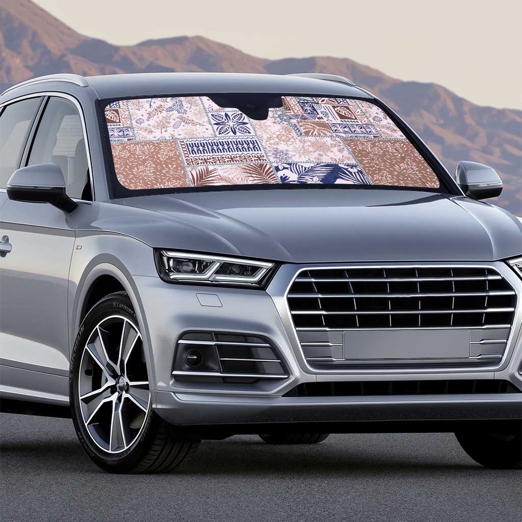 Aloha Hawaii Pastel Christmas Patchwork Auto Sun Shade Rustic Style - Polynesian Pride