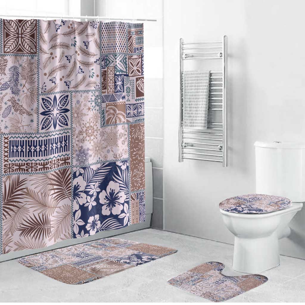 Aloha Hawaii Pastel Christmas Patchwork Bathroom Set Rustic Style - Polynesian Pride
