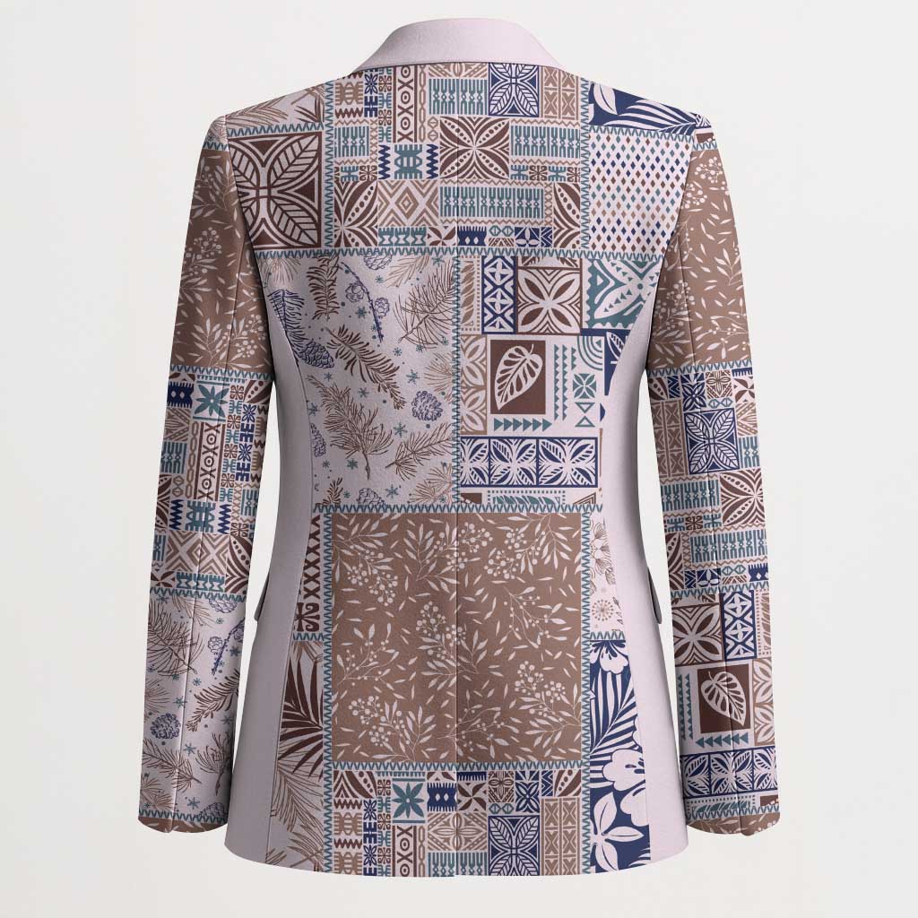 Aloha Hawaii Pastel Christmas Patchwork Blazer Rustic Style - Polynesian Pride