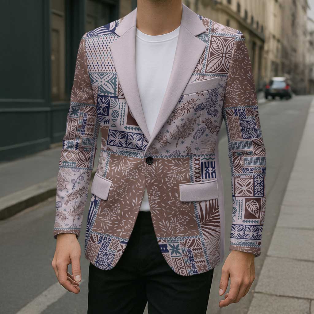 Aloha Hawaii Pastel Christmas Patchwork Blazer Rustic Style - Polynesian Pride