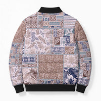 Aloha Hawaii Pastel Christmas Patchwork Bomber Puffer Jacket Rustic Style - Polynesian Pride