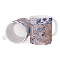 Aloha Hawaii Pastel Christmas Patchwork Ceramic Mug Rustic Style - Polynesian Pride