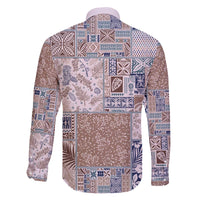 Aloha Hawaii Pastel Christmas Patchwork Family Matching Off The Shoulder Long Sleeve Dress and Hawaiian Shirt Rustic Style - Polynesian Pride