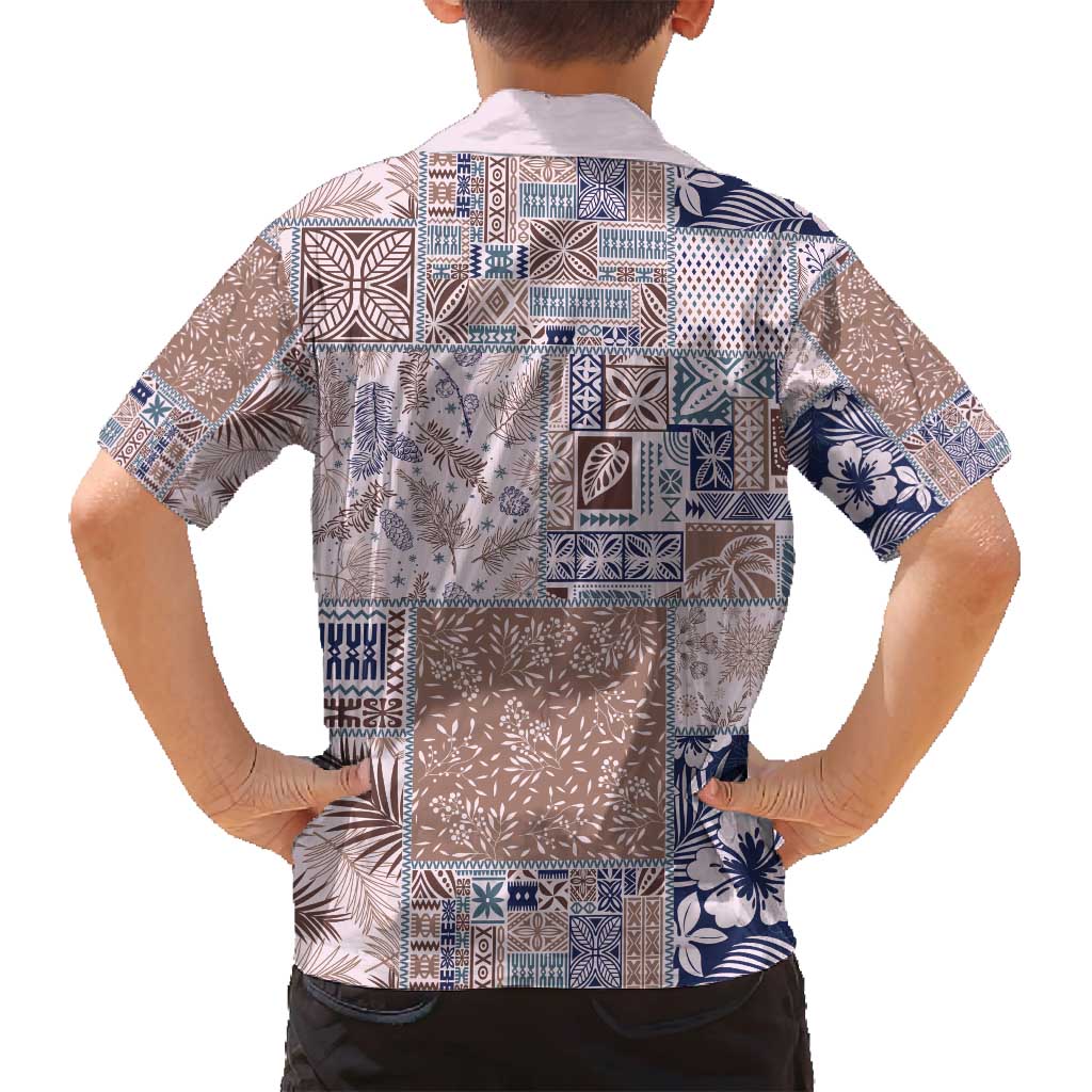 Aloha Hawaii Pastel Christmas Patchwork Family Matching Puletasi and Hawaiian Shirt Rustic Style LT7 - Polynesian Pride