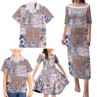 Aloha Hawaii Pastel Christmas Patchwork Family Matching Puletasi and Hawaiian Shirt Rustic Style LT7 - Polynesian Pride
