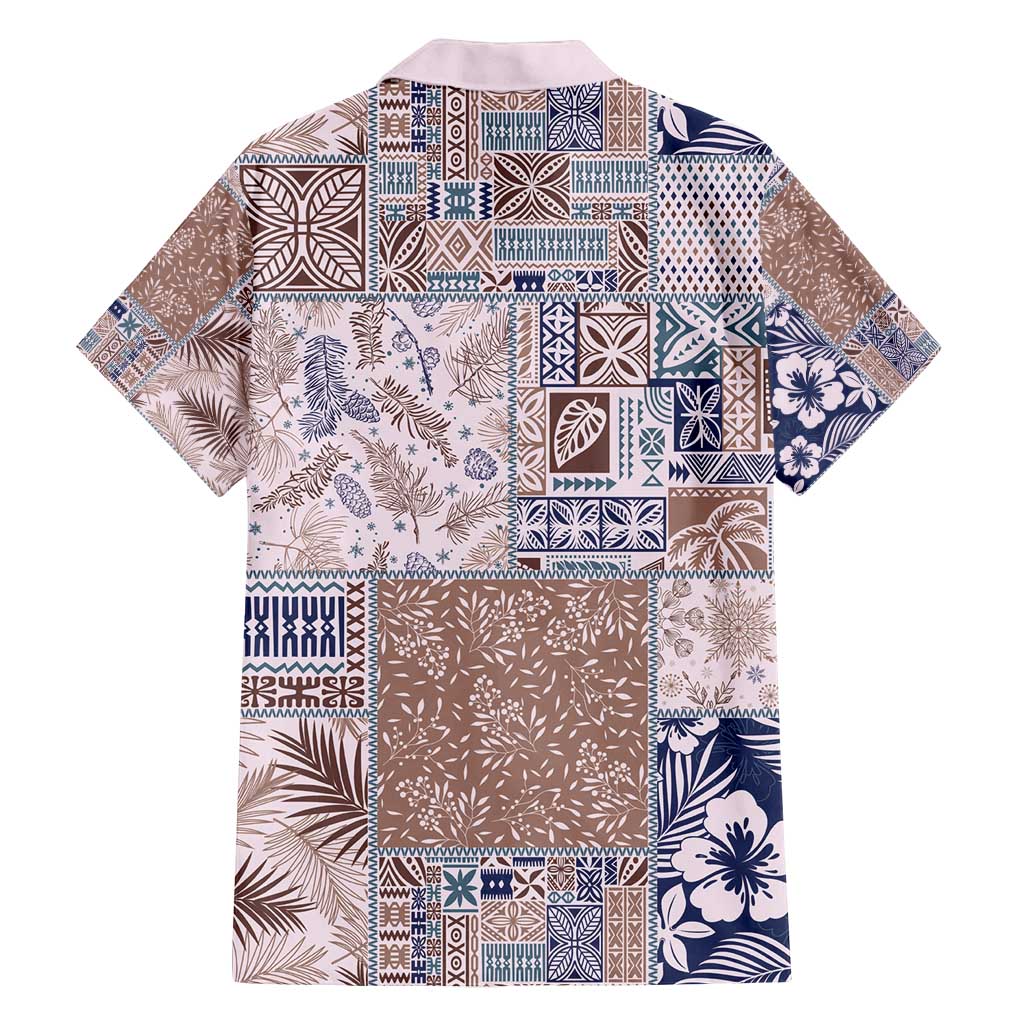 Aloha Hawaii Pastel Christmas Patchwork Family Matching Puletasi and Hawaiian Shirt Rustic Style LT7 - Polynesian Pride