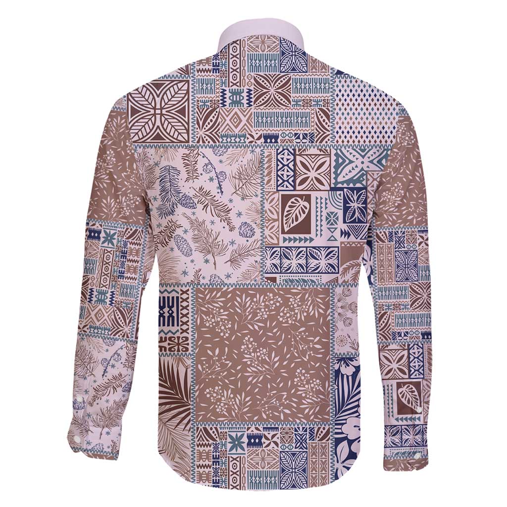 Aloha Hawaii Pastel Christmas Patchwork Family Matching Puletasi and Hawaiian Shirt Rustic Style LT7 - Polynesian Pride