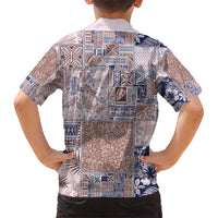 Aloha Hawaii Pastel Christmas Patchwork Family Matching Short Sleeve Bodycon Dress and Hawaiian Shirt Rustic Style - Polynesian Pride