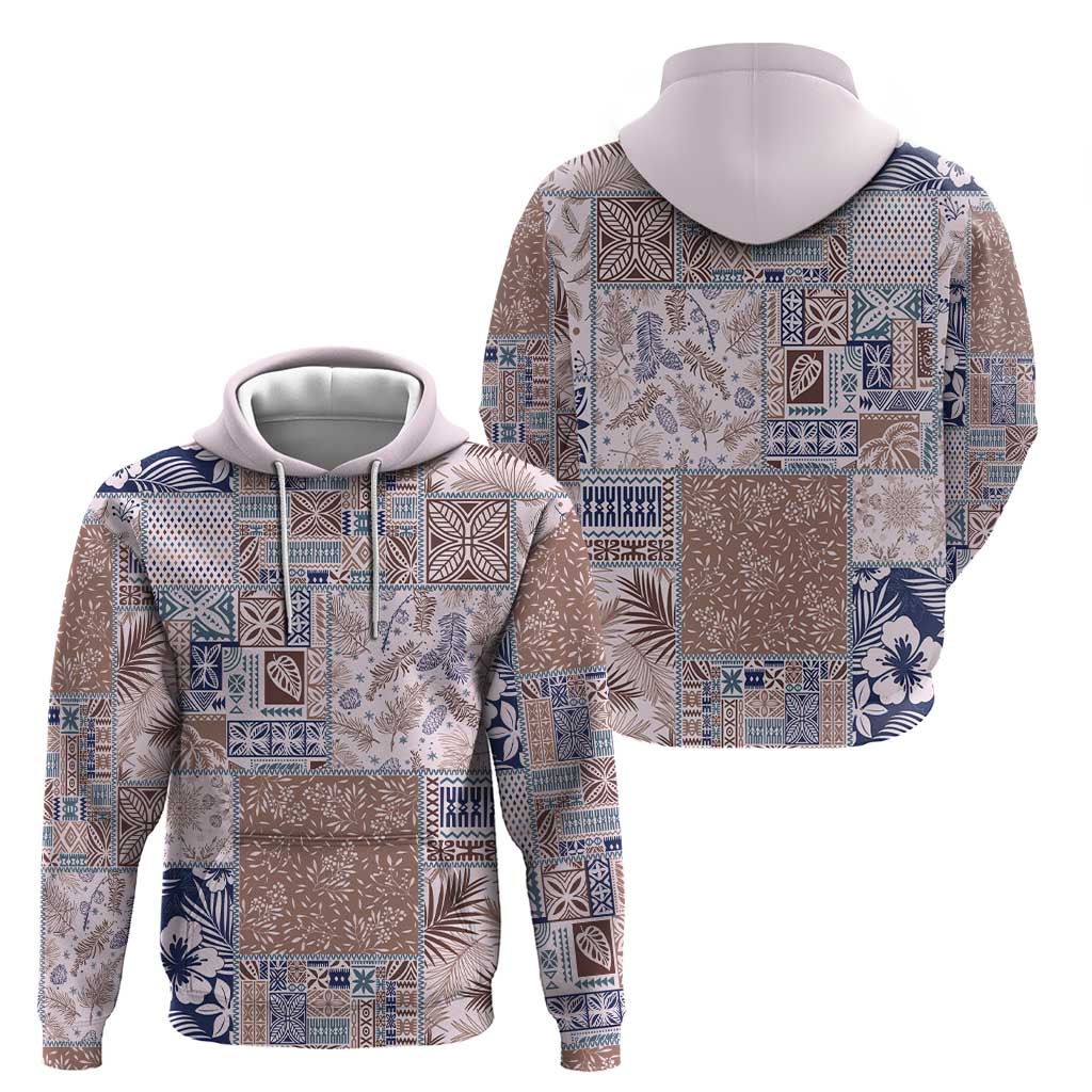Aloha Hawaii Pastel Christmas Patchwork Hoodie Rustic Style - Polynesian Pride