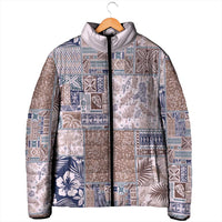 Aloha Hawaii Pastel Christmas Patchwork Padded Jacket Rustic Style - Polynesian Pride