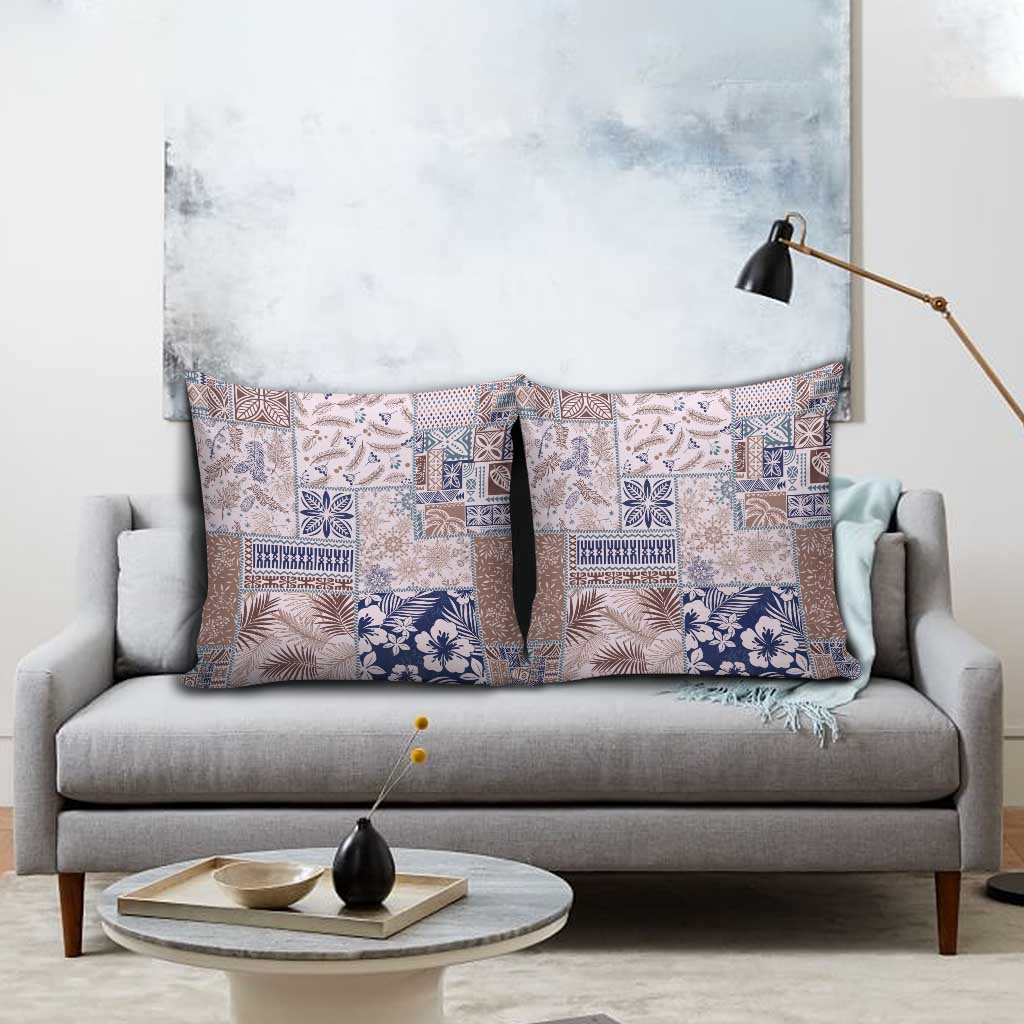 Aloha Hawaii Pastel Christmas Patchwork Pillow Cover Rustic Style - Polynesian Pride