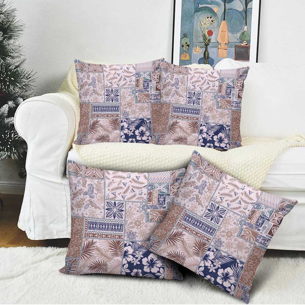 Aloha Hawaii Pastel Christmas Patchwork Pillow Cover Rustic Style - Polynesian Pride