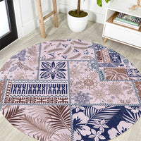 Aloha Hawaii Pastel Christmas Patchwork Round Carpet Rustic Style - Polynesian Pride