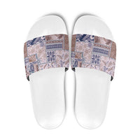 Aloha Hawaii Pastel Christmas Patchwork Slide Sandals Rustic Style - Polynesian Pride