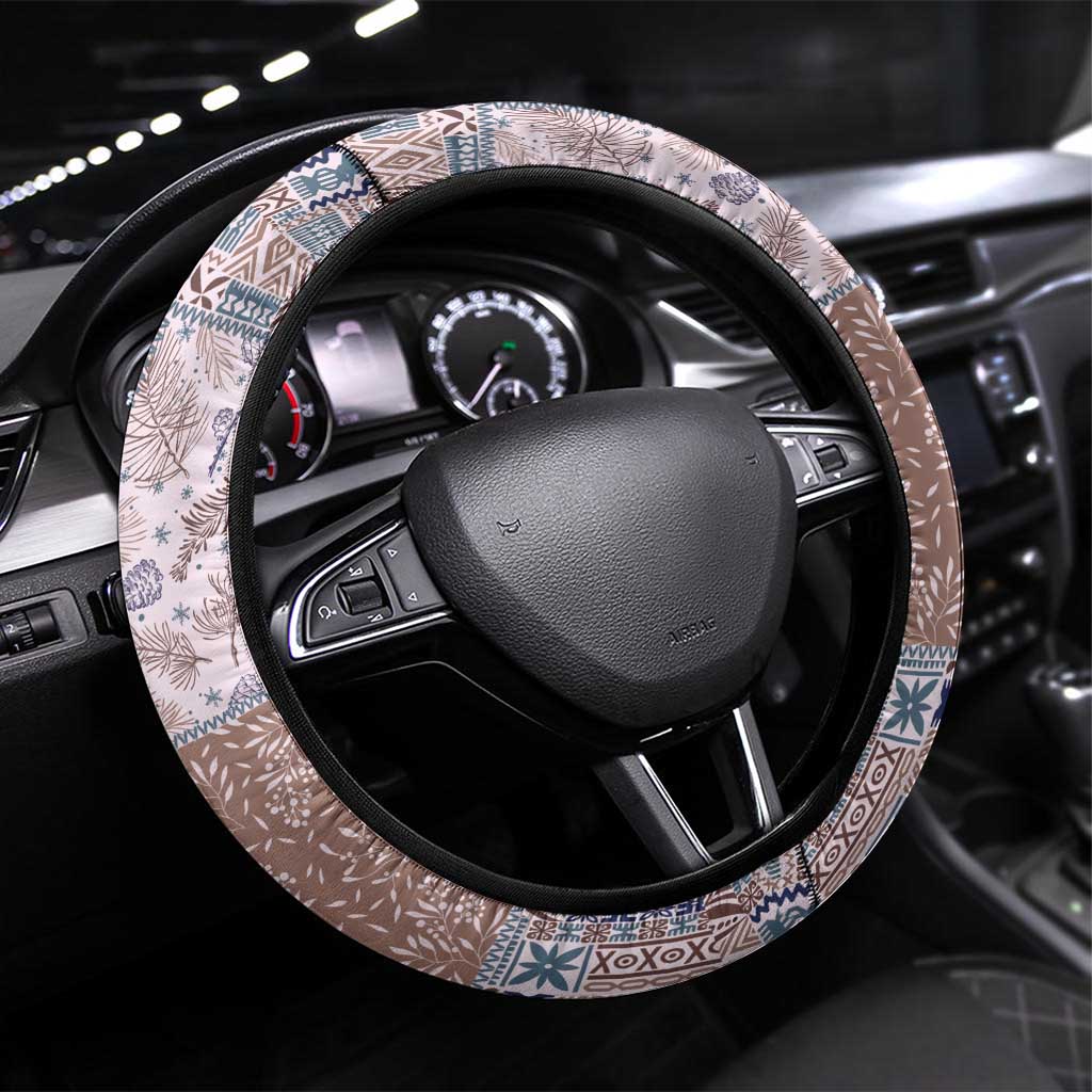 Aloha Hawaii Pastel Christmas Patchwork Steering Wheel Cover Rustic Style - Polynesian Pride