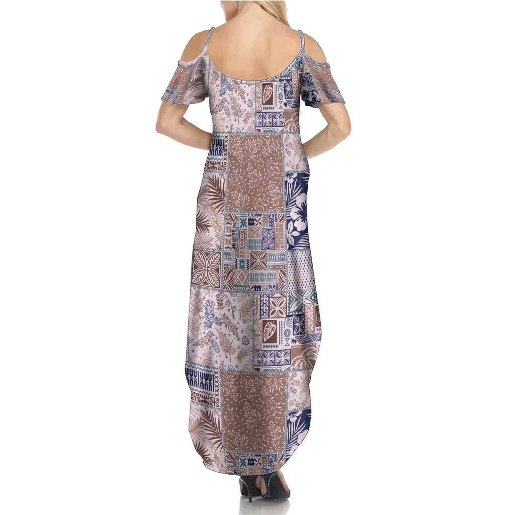 Aloha Hawaii Pastel Christmas Patchwork Summer Maxi Dress Rustic Style - Polynesian Pride