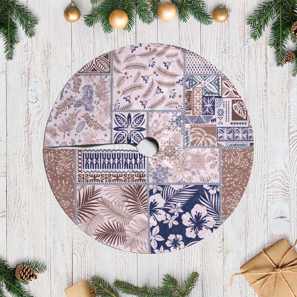 Aloha Hawaii Pastel Christmas Patchwork Tree Skirt Rustic Style - Polynesian Pride