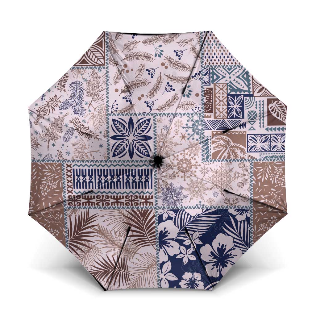 Aloha Hawaii Pastel Christmas Patchwork Umbrella Rustic Style - Polynesian Pride