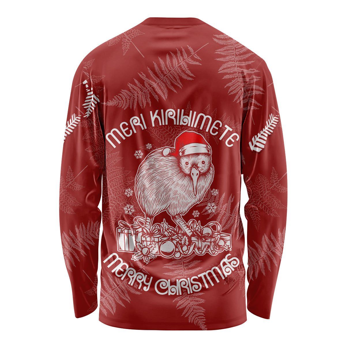 New Zealand Christmas Long Sleeve Shirt Silver Fern Mix Kiwi Bird Ver01 LT7 - Polynesian Pride