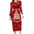 New Zealand Christmas Long Sleeve Bodycon Dress Silver Fern Mix Kiwi Bird Ver02 LT7 Long Dress Red - Polynesian Pride