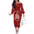 New Zealand Christmas Off The Shoulder Long Sleeve Dress Silver Fern Mix Kiwi Bird Ver02 LT7 Women Red - Polynesian Pride