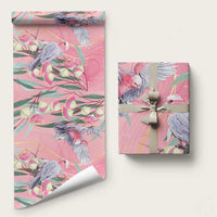 Australia Breast Cancer Awareness Wrapping Paper Pink Galah with Eucalyptus Flowers LT7 58" × 23" Pink - Polynesian Pride