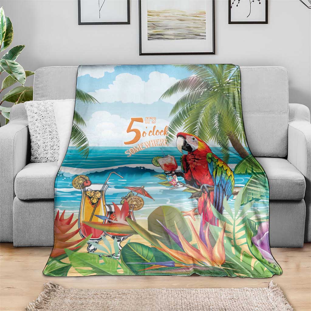 Aloha Hawaii Christmas Blanket It's 5 o'clock Somewhere