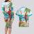 Aloha Hawaii Christmas Couples Matching Long Sleeve Bodycon Dress and Hawaiian Shirt It's 5 o'clock Somewhere