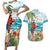 Aloha Hawaii Christmas Couples Matching Short Sleeve Bodycon Dress and Hawaiian Shirt It's 5 o'clock Somewhere