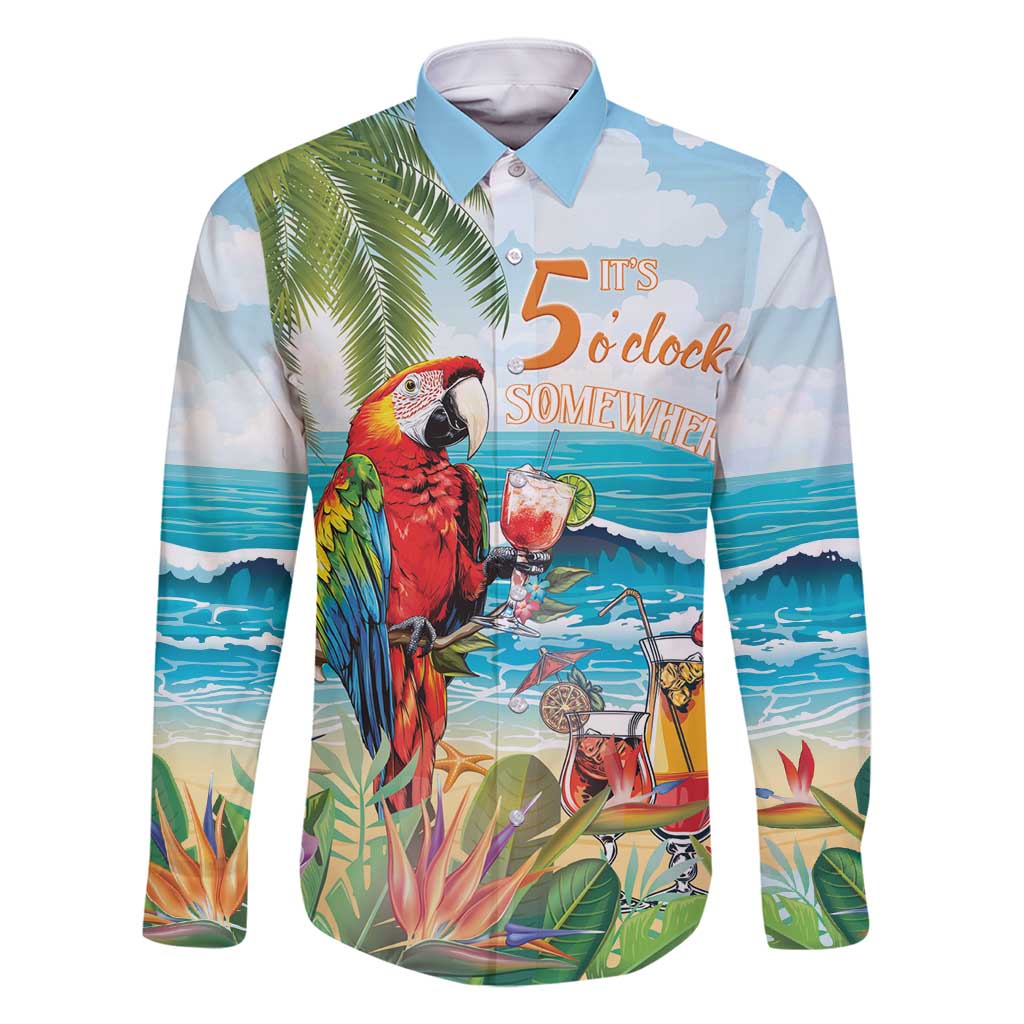 Aloha Hawaii Christmas Family Matching Off Shoulder Short Dress and Hawaiian Shirt It's 5 o'clock Somewhere