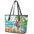 Aloha Hawaii Christmas Leather Tote Bag It's 5 o'clock Somewhere