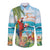 Aloha Hawaii Christmas Long Sleeve Button Shirt It's 5 o'clock Somewhere