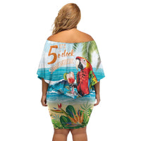 Aloha Hawaii Christmas Off Shoulder Short Dress It's 5 o'clock Somewhere