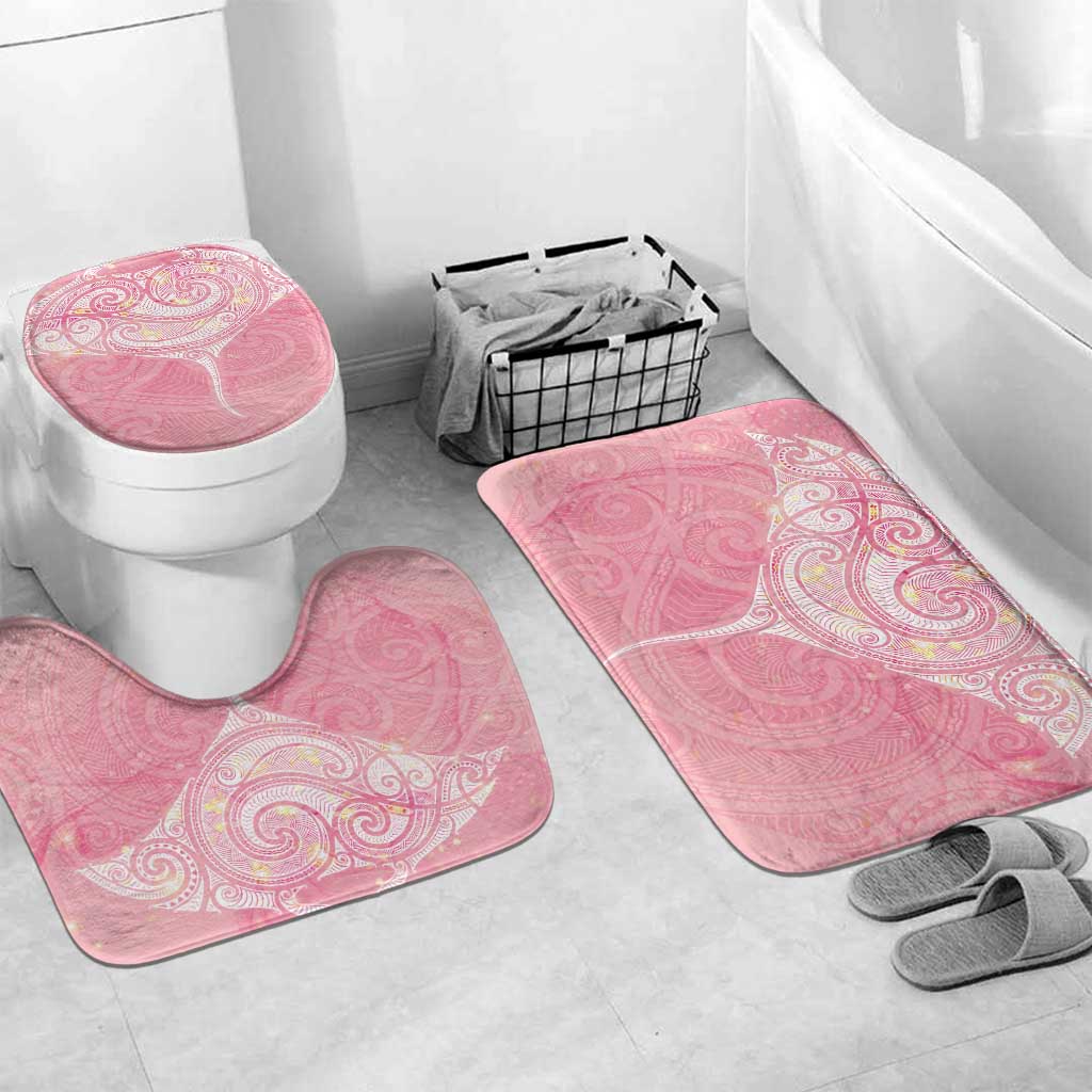 Breast Cancer Awareness Maori Aotearoa Bathroom Set Manta Ray - Pink Glaze - Polynesian Pride