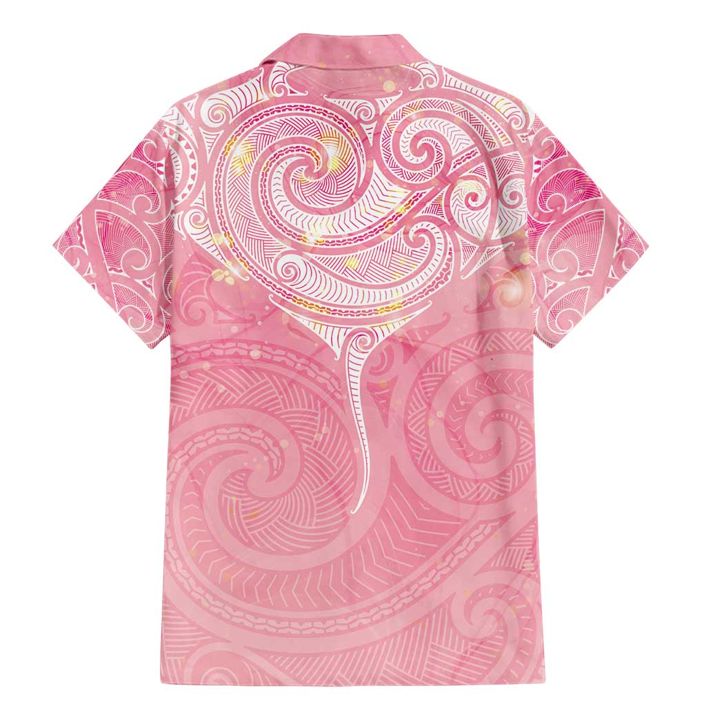 Breast Cancer Awareness Maori Aotearoa Family Matching Mermaid Dress and Hawaiian Shirt Manta Ray - Pink Glaze - Polynesian Pride
