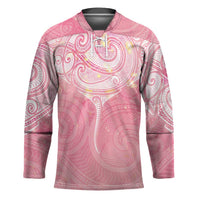 Breast Cancer Awareness Maori Aotearoa Hockey Jersey Manta Ray - Pink Glaze - Polynesian Pride