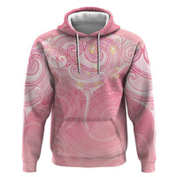 Breast Cancer Awareness Maori Aotearoa Hoodie Manta Ray - Pink Glaze - Polynesian Pride