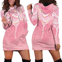 Breast Cancer Awareness Maori Aotearoa Hoodie Dress Manta Ray - Pink Glaze - Polynesian Pride