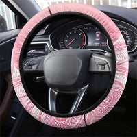 Breast Cancer Awareness Maori Aotearoa Steering Wheel Cover Manta Ray - Pink Glaze - Polynesian Pride