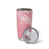Breast Cancer Awareness Maori Aotearoa Tumbler Cup Manta Ray - Pink Glaze - Polynesian Pride