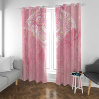Breast Cancer Awareness Maori Aotearoa Window Curtain Manta Ray - Pink Glaze - Polynesian Pride