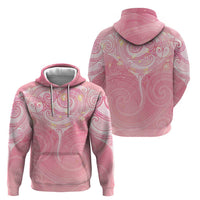 Breast Cancer Awareness Maori Aotearoa Zip Hoodie Manta Ray - Pink Glaze - Polynesian Pride