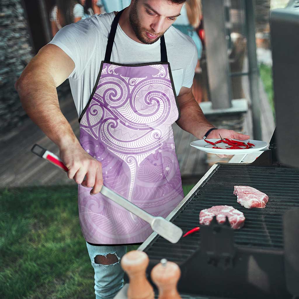 Epilepsy Awareness Maori Aotearoa Apron Manta Ray - Purple Glaze - Polynesian Pride