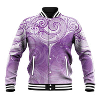 Epilepsy Awareness Maori Aotearoa Baseball Jacket Manta Ray - Purple Glaze - Polynesian Pride