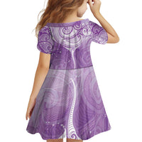 Epilepsy Awareness Maori Aotearoa Family Matching Off Shoulder Short Dress and Hawaiian Shirt Manta Ray - Purple Glaze - Polynesian Pride