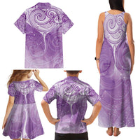 Epilepsy Awareness Maori Aotearoa Family Matching Tank Maxi Dress and Hawaiian Shirt Manta Ray - Purple Glaze - Polynesian Pride